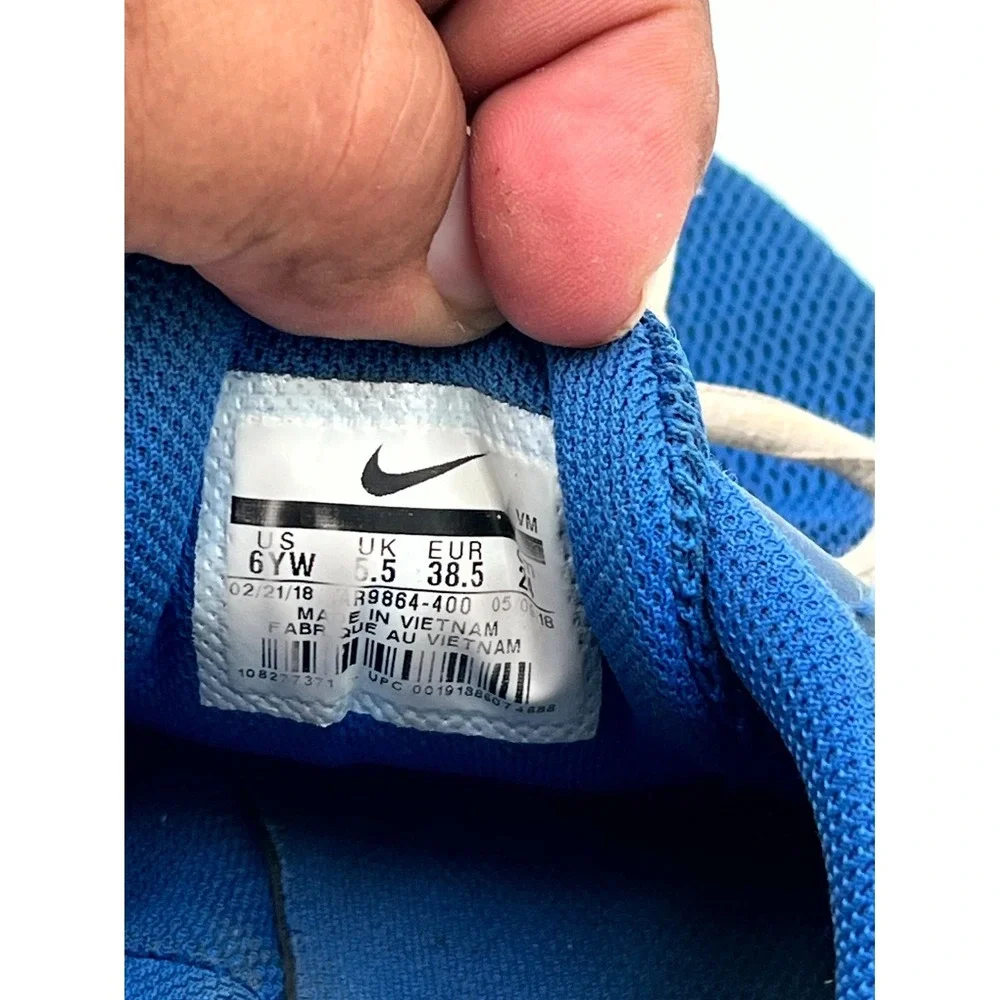 Nike Tanjun AR9864-400 Running Sneakers Big Kids US 6YW Blue White Mesh Lace Up
